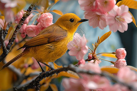 櫻花小禽圖 動植綵絵 18 桃花小禽図 Toka Shokin-zu(Peach Blossoms and