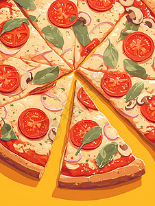 健康美味的食物披萨图片