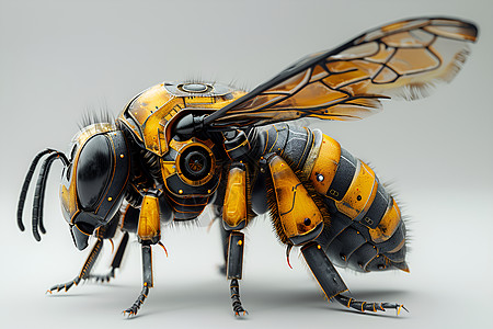 可爱的机械蜜蜂背景图片