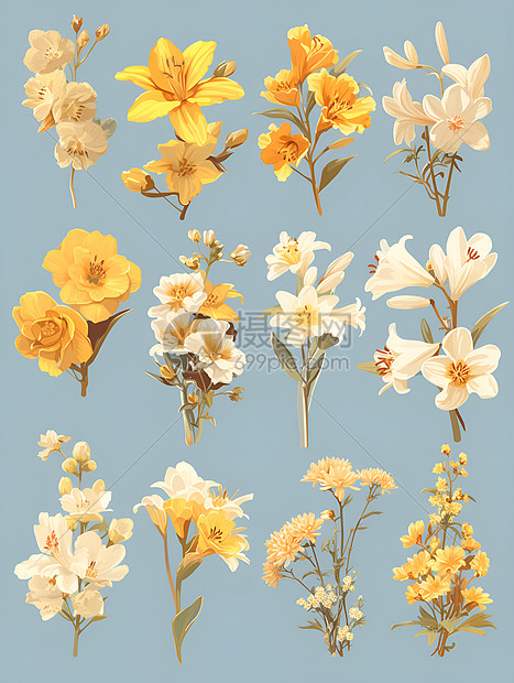 黄色花朵的背景图片