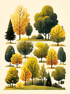 设计的森林树木图片