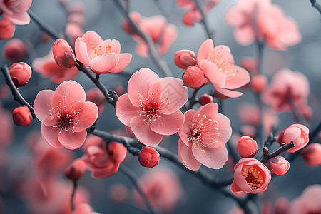 春日粉花背景图片