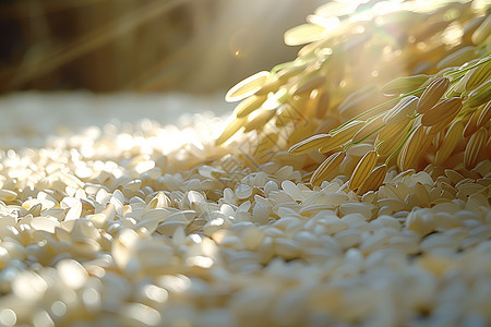 阳光下的稻谷图片