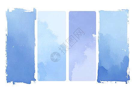 蓝色水彩方块的垂直排列图片