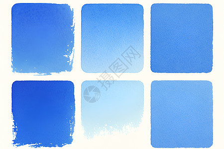 蓝色方块的水彩画图片