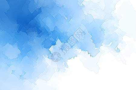 蓝白渐变水彩中的安详高清图片