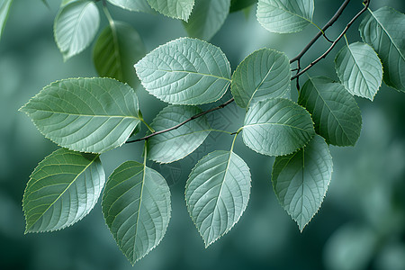 清新树叶树枝清新的绿色叶子背景