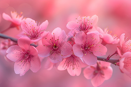 绽放的粉色花朵图片