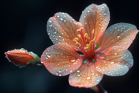 花瓣上的水珠图片