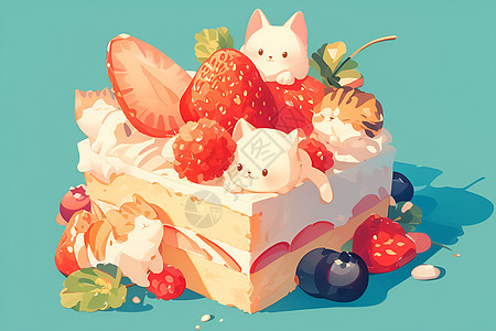 诱人的草莓蛋糕图片