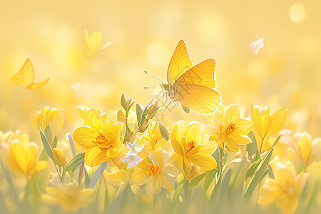 阳光下一只蝴蝶图片
