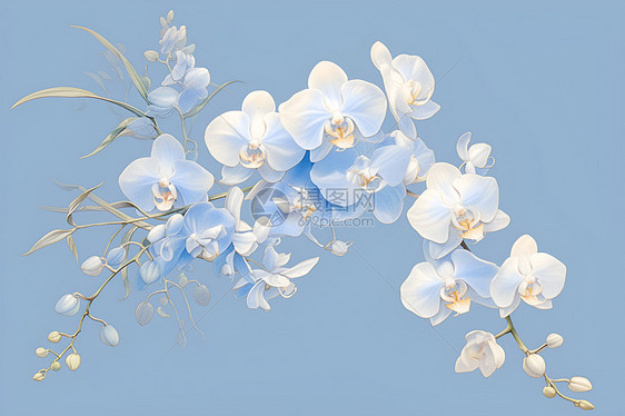 幽蓝的花瓣插画图片