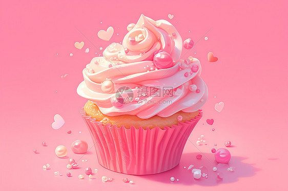 可爱甜蜜的粉色蛋糕图片