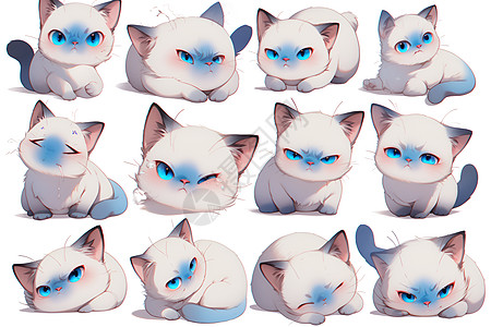 蓝眼猫咪的表情合辑图片