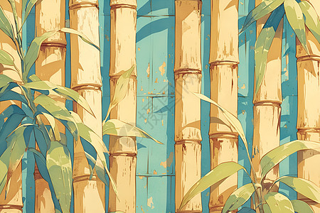 竹子的画卷图片