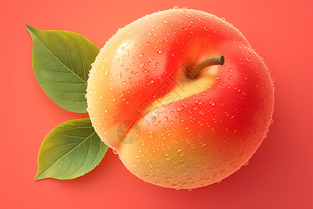 美味多汁的桃子食物图片