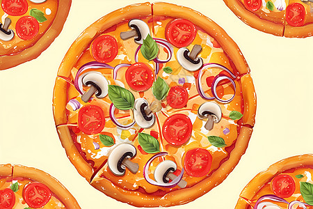 彩色蔬菜比萨高清图片