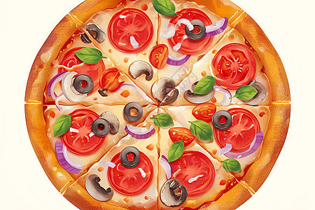 美味的西红柿披萨图片