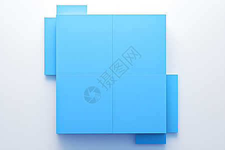 方块组合蓝色方块的组合插画
