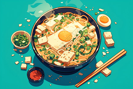 食材丰富的豆腐汤图片