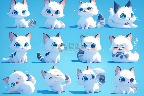 白猫的表情包图片