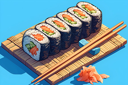 美味的日式寿司艺术图片