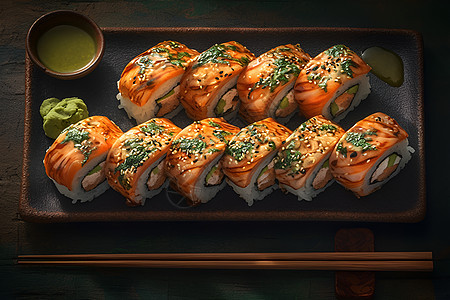 新鲜美味的日料寿司图片