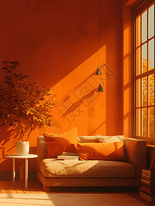 阳光透过客厅窗户图片