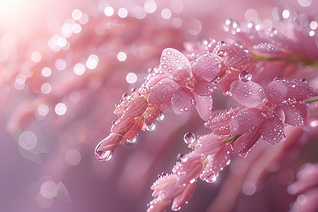 鲜花上的雨滴图片