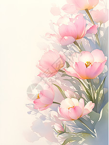 水彩画的郁金香图片