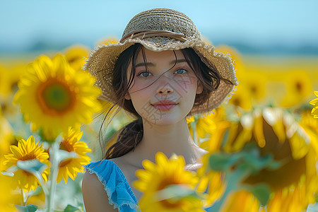 花海中的靓丽少女图片