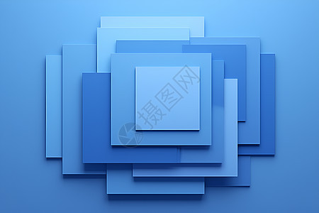 蓝色方块的构图图片