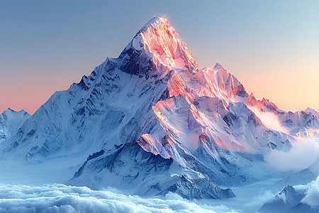 碧蓝天空的高山图片