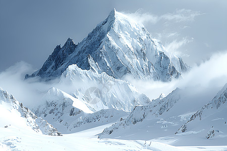 雪山壮丽细节高清图片