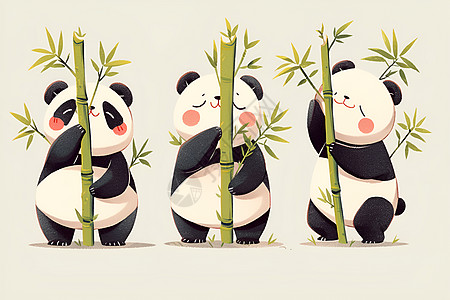 熊猫与竹林图片