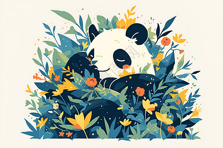 熊猫在丛林中图片