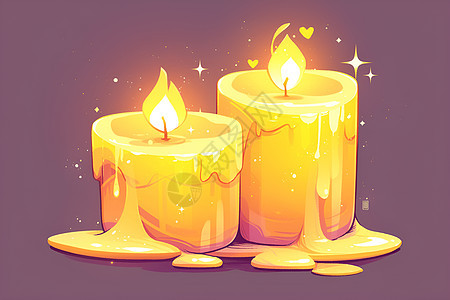 浪漫夜色中的蜡烛图片