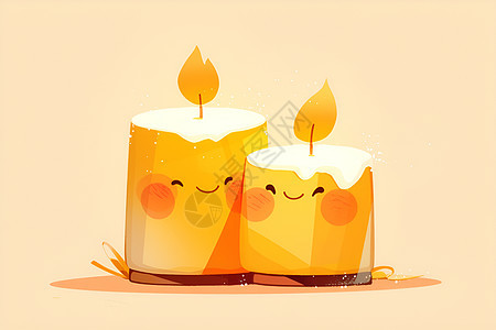 温馨可爱卡通蜡烛图片
