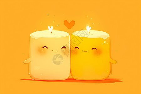 萌萌的黄色蜡烛图片
