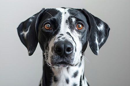 黑白照片的斑点狗图片