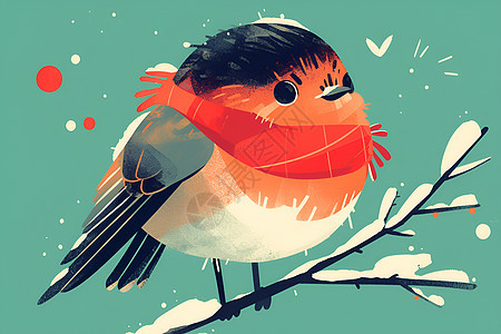 冬日里的可爱小鸟图片