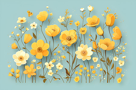 可爱黄花背景图片