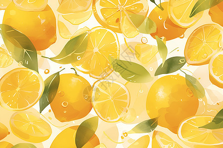 清新明亮的柠檬背景图片