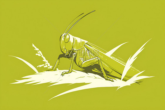 绘画的草蜢昆虫图片