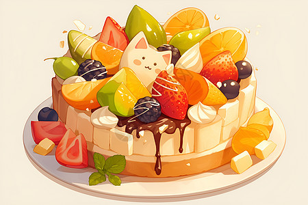 健康的水果蛋糕图片