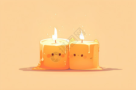 黄色卡通蜡烛图片