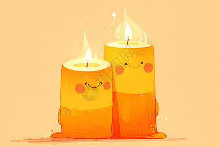 两个可爱卡通蜡烛图片