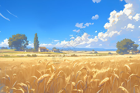 农田中的小麦图片
