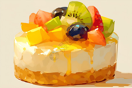 可口的水果小蛋糕图片