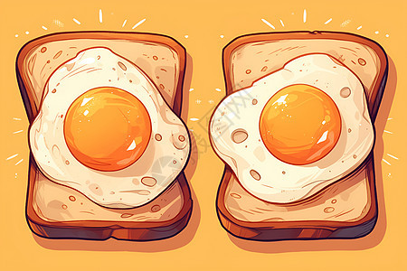 面包上的营养鸡蛋图片